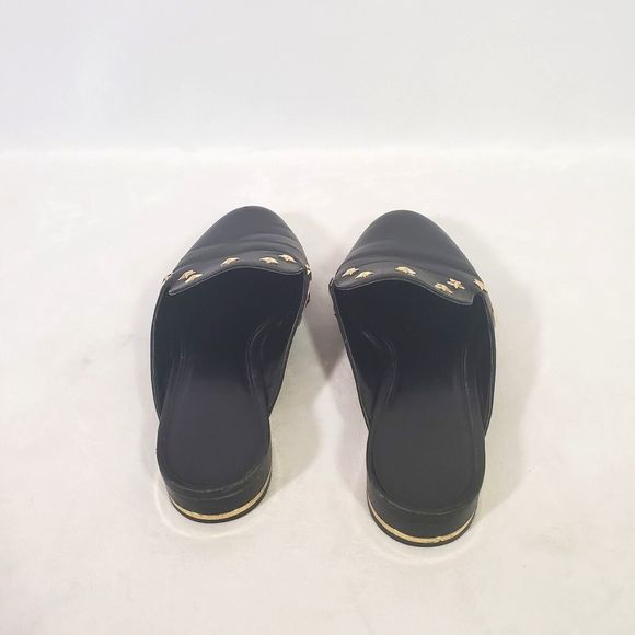 Michael Kors Star NATASHA Slide-On Mules Womens Sz 7.5 Black Leather Star Studs - Picture 7 of 16